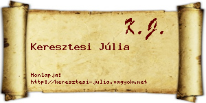 Keresztesi Júlia névjegykártya