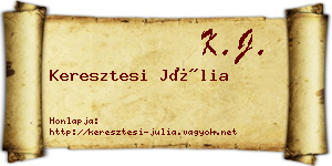 Keresztesi Júlia névjegykártya